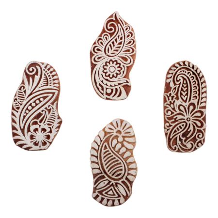 Set of 4 Piece New Mix Wooden Printing Block